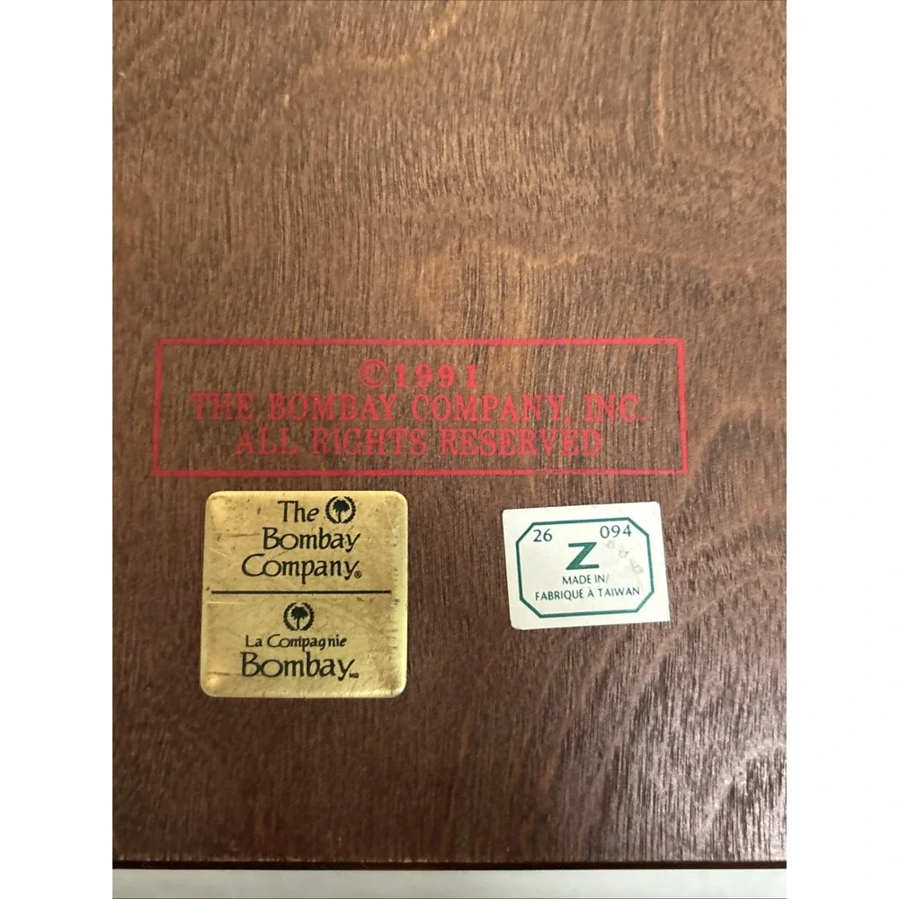 VTG 1991 The Bombay Company Book Box Mahogany Wood Hinged Large 14x11.5x3.5